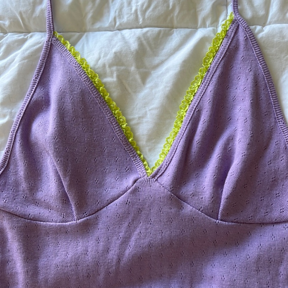 Purple Eyelet Mini Dress